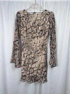 B. Darlin Long Sleeve Snake Print Dress with Lining, Size 1/2 [COPY]